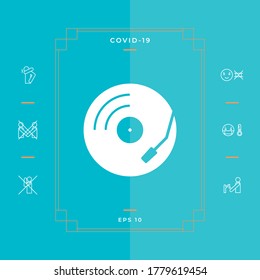 Vinyl record turntable icon. Graphic elements for your design