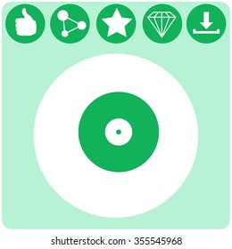 Vinyl record vector icon.
