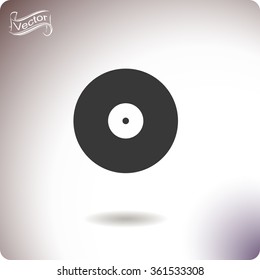 Vinyl record vector icon.