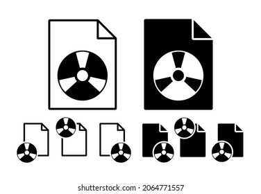 Vinyl record vector icon in file set illustration for ui and ux, website or mobile application