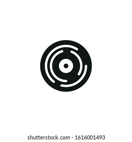 vinyl record vector icon on white background