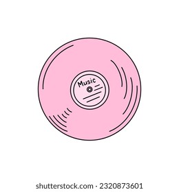 vinyl record. Vector Illustration for printing, backgrounds, covers and packaging. Image can be used for greeting cards, posters, stickers and textile. Isolated on white background.