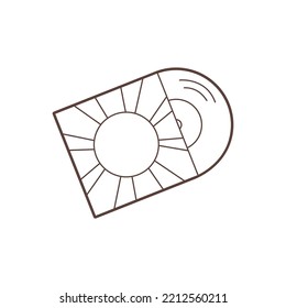 Vinyl record. Vector linear illustration.