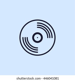 vinyl recorder line icon