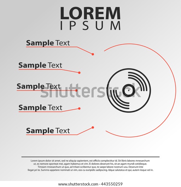 vinyl recorder line icon vinyl infographics stock vector recorder template