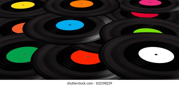 Vinyl records background