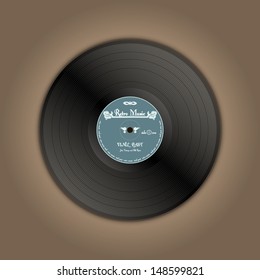 Vinyl records, disc in retro style, vector