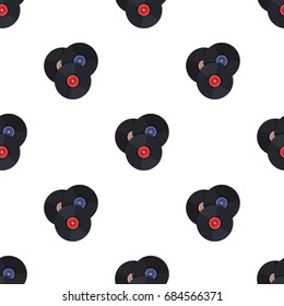 Vinyl records icon in cartoon style isolated on white background. Hipster style symbol stock vector illustration.