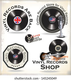 Vinyl records labels