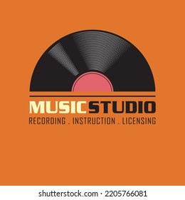 Vinyl records logo vector template