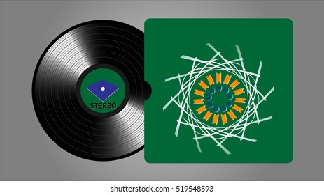 Vinyl records, realistic vinyl design, old design, esp10