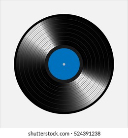 Vinyl records, realistic vinyl design, old design, blue lable, esp10