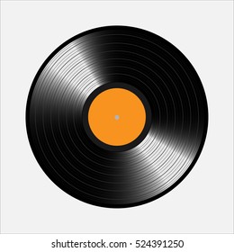 Vinyl records, realistic vinyl design, old design, orange lable, esp10