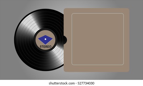 Vinyl records, realistic vinyl design, old design
