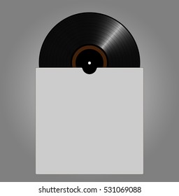 Vinyl records, realistic vinyl design, old design with box