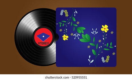 Vinyl records, realistic vinyl design with pattern, old design, esp10