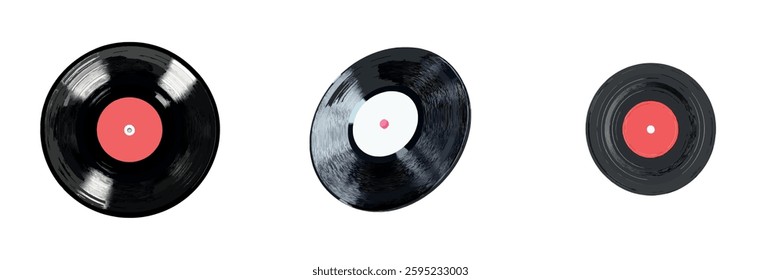 Vinyl Records Retro Music Collection