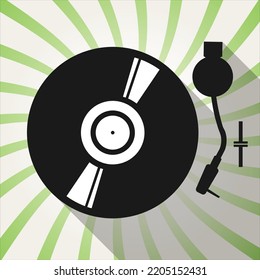 Vinyl records retro vintage music design