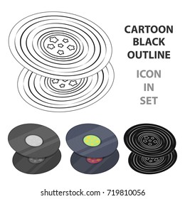 Vinyl records.Hippy single icon in cartoon style vector symbol stock illustration web.