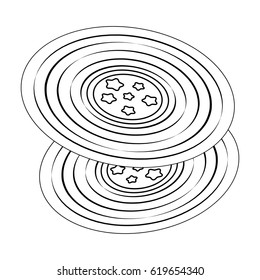 Vinyl records.Hippy single icon in outline style vector symbol stock illustration web.