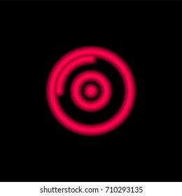 Vinyl red glowing neon ui ux icon. Glowing sign logo vector