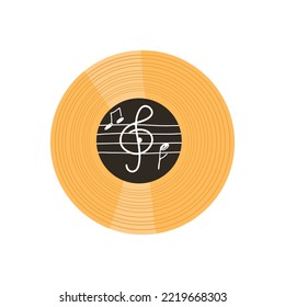 Vinil retro record 90. Ilustración vectorial en estilo plano