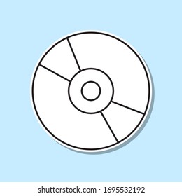 Vinyl sticker icon. Simple thin line, outline vector of party icons for ui and ux, website or mobile application