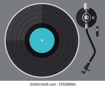 Vinyl Turntable, Flat Design