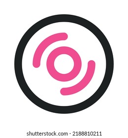 Vinyl Turntable Icon with Two Tone