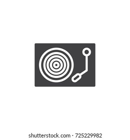 Vinyl Turntable Icon Vector, Filled Flat Sign, Solid Pictogram Isolated On White. Dj Symbol, Logo Illustration.