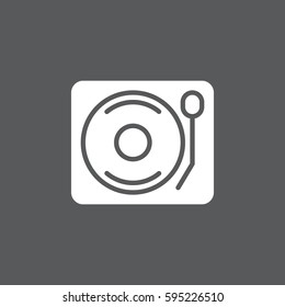 Vinyl turntable record player icon vector, filled flat sign, solid white pictogram. Symbol, logo illustration. Pixel perfect