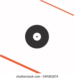 Vinyl vector grey icon on white background. Vinyl symbol stock bitmap illustration. Business picture.