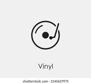 Icono vectorial de vinilo. Trazo editable. Símbolo en estilo de arte de línea para diseño, presentación, sitio web o elementos de aplicaciones, logotipo. Gráficos vectoriales de píxeles - Vector