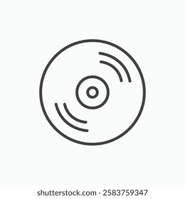 Vinyl vector icon isolated in black line