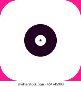 Vinyl vector icon on white background.