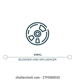 vinyl vector line icon. Simple element illustration. vinyl outline icon from blogger and influencer concept. Can be used for web and mobile
