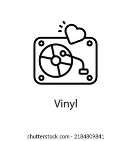 Vinyl vector Outline Icon Design illustration on White background. EPS 10 File 