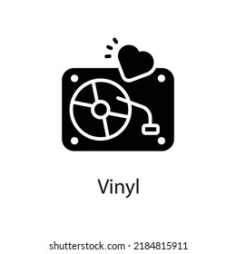 Vinyl vector Solid Icon Design illustration on White background. EPS 10 File 