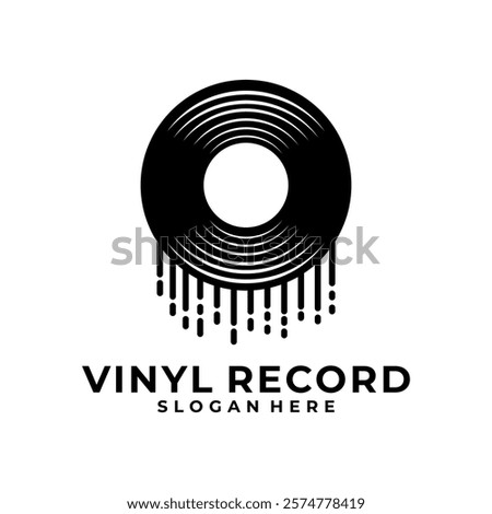 Vinyl vintage logo. Vinyl record logo design vector.