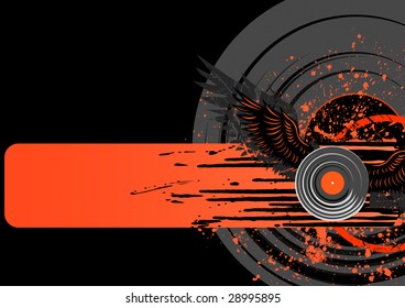 Vinyl and wings grunge