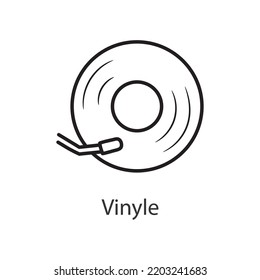 Vinyle Outline Icon Design illustration. Music Symbol on White background EPS 10 File