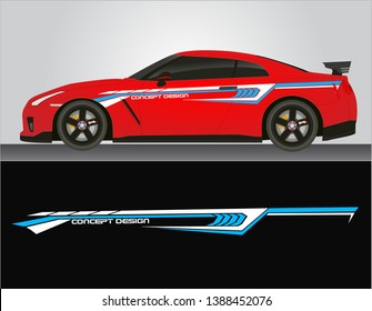 Vinyls sticker Decals for body red Car truck mini bus modify Motorcycle. Racing drift Vehicle Graphics kit isolated vector design race Elegant stripes modern concept liberty walk background for wrap