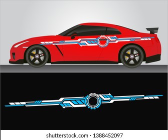 Vinyls sticker Decals for body red Car truck mini bus modify Motorcycle. Racing drift Vehicle Graphics kit isolated vector design race Elegant stripes modern concept liberty walk background for wrap