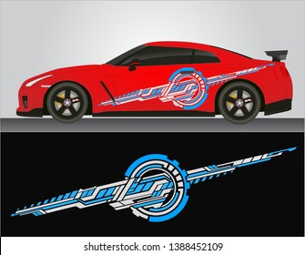 Vinyls sticker Decals for body red Car truck mini bus modify Motorcycle. Racing drift Vehicle Graphics kit isolated vector design race Elegant stripes modern concept liberty walk background for wrap