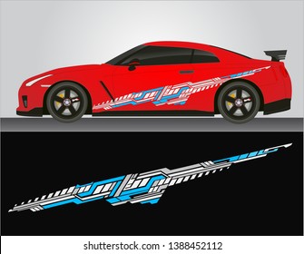 Vinyls sticker Decals for body red Car truck mini bus modify Motorcycle. Racing drift Vehicle Graphics kit isolated vector design race Elegant stripes modern concept liberty walk background for wrap