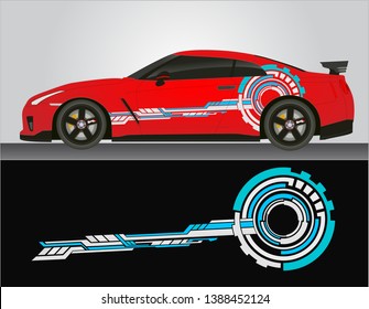 Vinyls sticker Decals for body red Car truck mini bus modify Motorcycle. Racing drift Vehicle Graphics kit isolated vector design race Elegant stripes modern concept liberty walk background for wrap