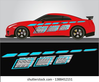 Vinyls sticker Decals for body red Car truck mini bus modify Motorcycle. Racing drift Vehicle Graphics kit isolated vector design race Elegant stripes modern concept liberty walk background for wrap