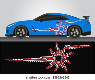 Vinyls sticker Decals for body red Car truck mini bus modify Motorcycle. Racing drift Vehicle Graphics kit isolated vector design race Elegant stripes modern concept liberty walk background for wrap