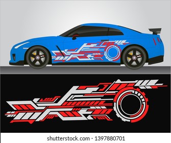 car body design black and red decal