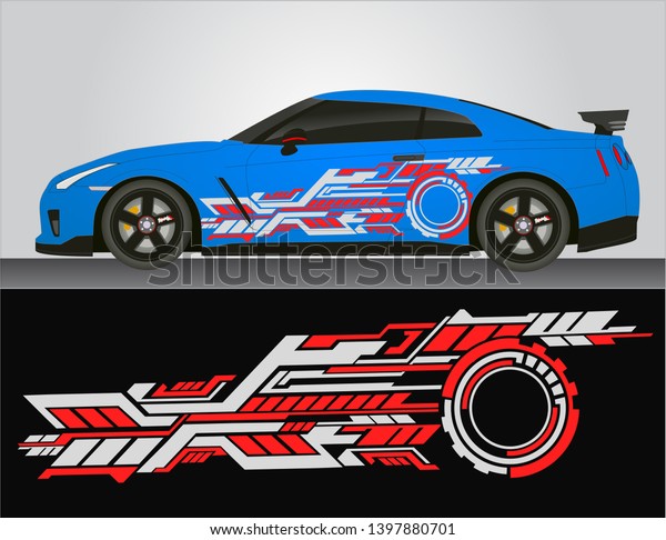 Vinyls Sticker Decals Body Red Car Stock Vector Royalty Free 1397880701